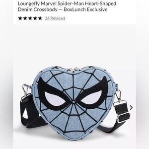 Loungefly Heart-Shaped Spider Web Crossbody Bag